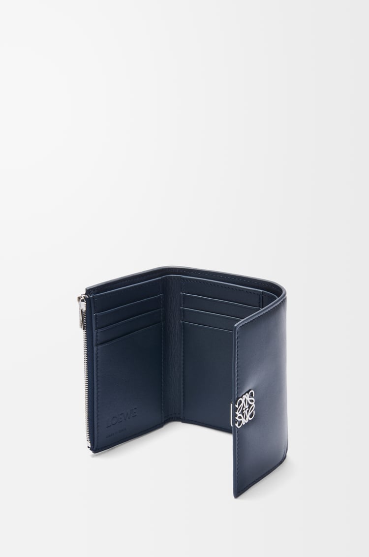 LOEWE Puffer Anagram small vertical wallet in shiny nappa calfskin Deep Navy