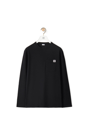 LOEWE Anagram long sleeve T-shirt in cotton Black plp_rd
