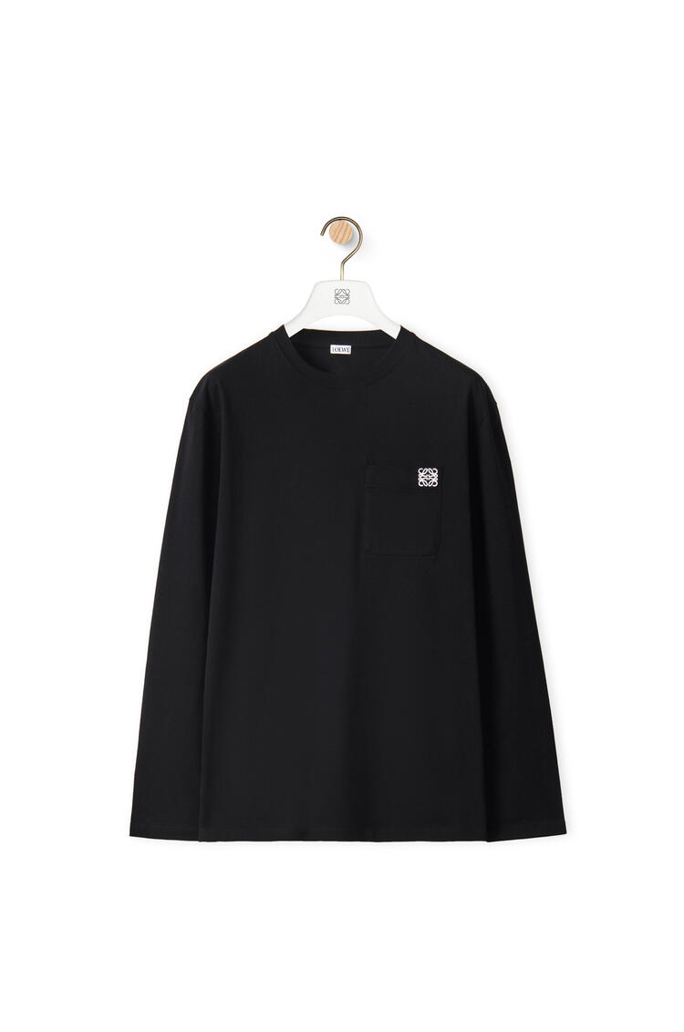LOEWE Anagram long sleeve T-shirt in cotton Black pdp_rd
