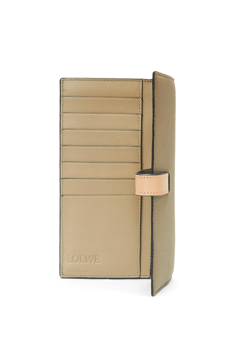 LOEWE Large vertical wallet in grained calfskin Artichoke Green/Dusty Beige