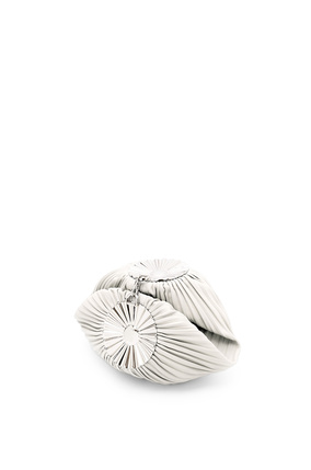 LOEWE Bracelet pouch in pleated nappa with solar metal panel Soft White plp_rd
