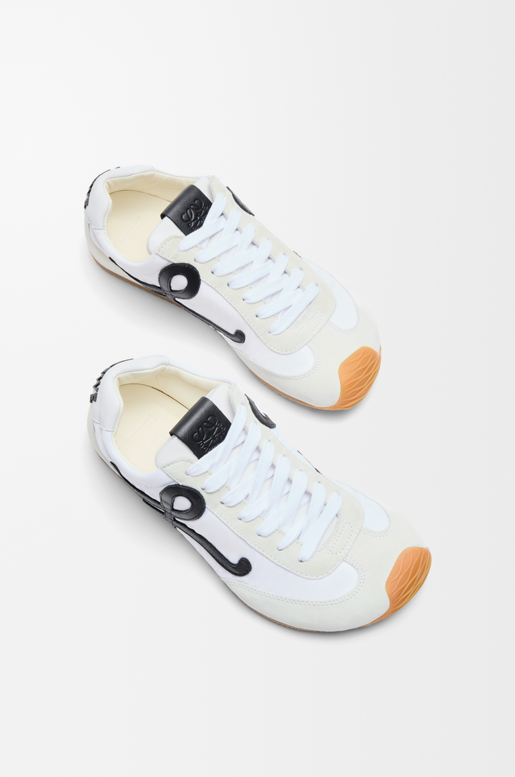 LOEWE Ballet Runner 2.0 in nylon and calfskin White/Black