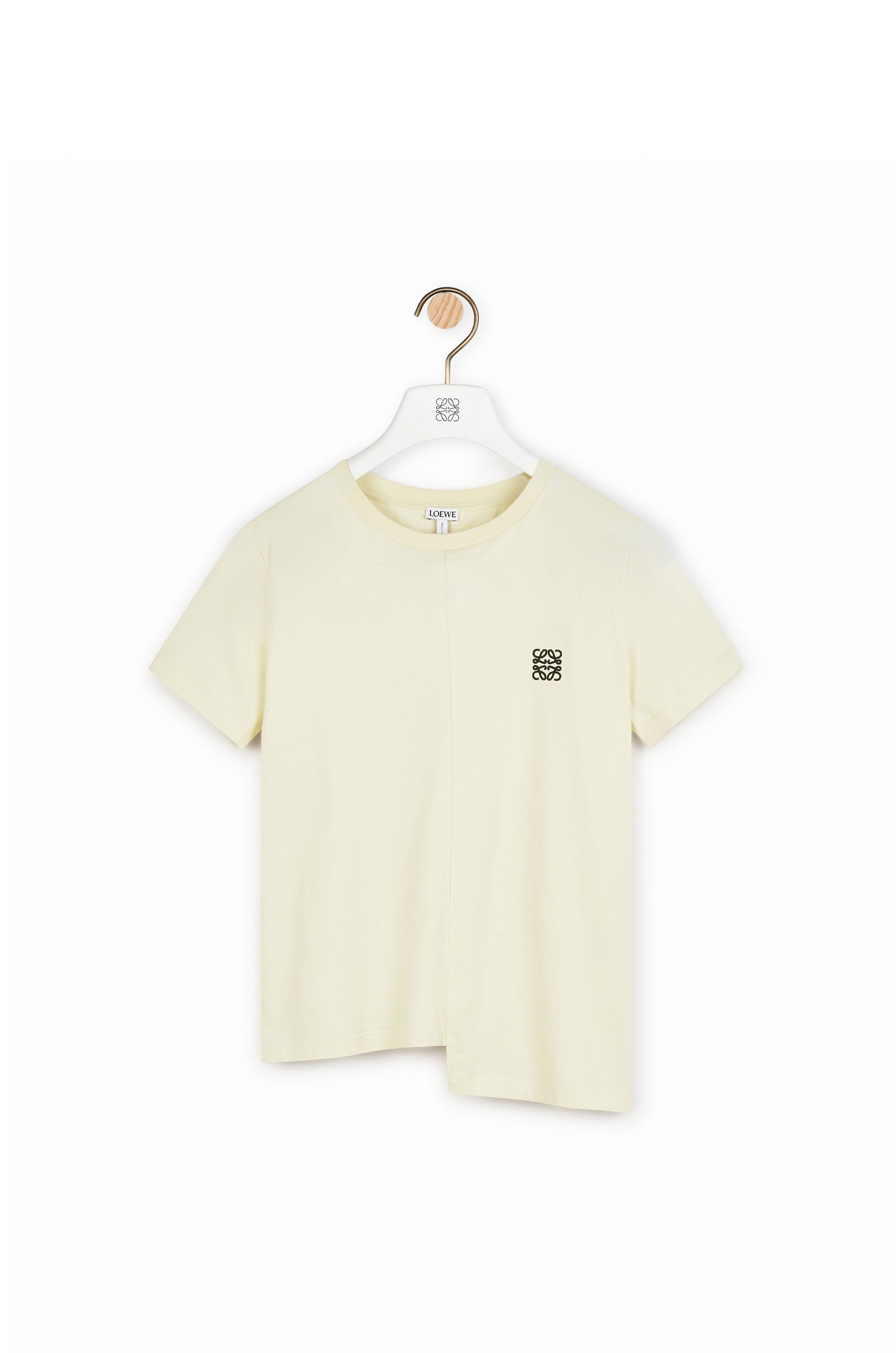 Anagram embroidered asymmetric t-shirt in cotton Yellow - LOEWE