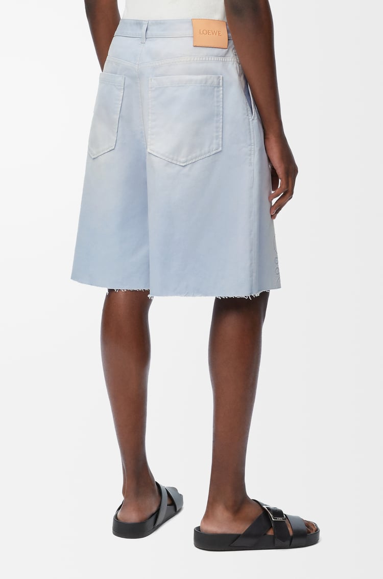 LOEWE Anagram shorts in cotton Sky Blue