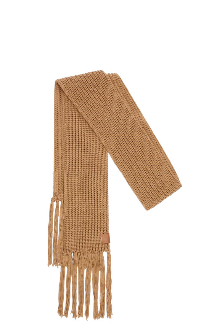 LOEWE Fringed scarf in wool Camel