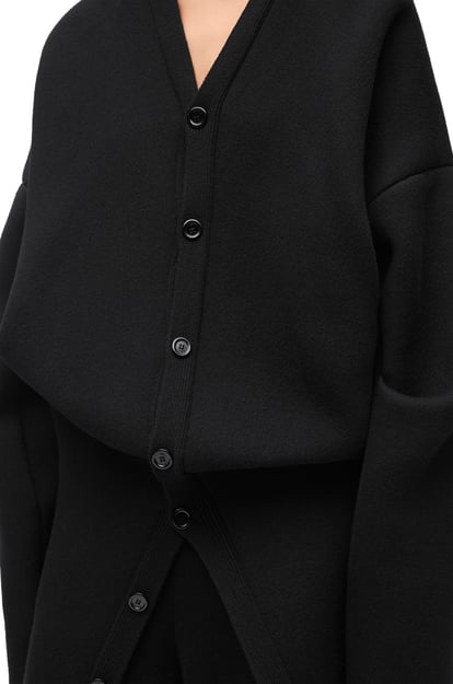 LOEWE Draped coat in wool blend Black plp_rd