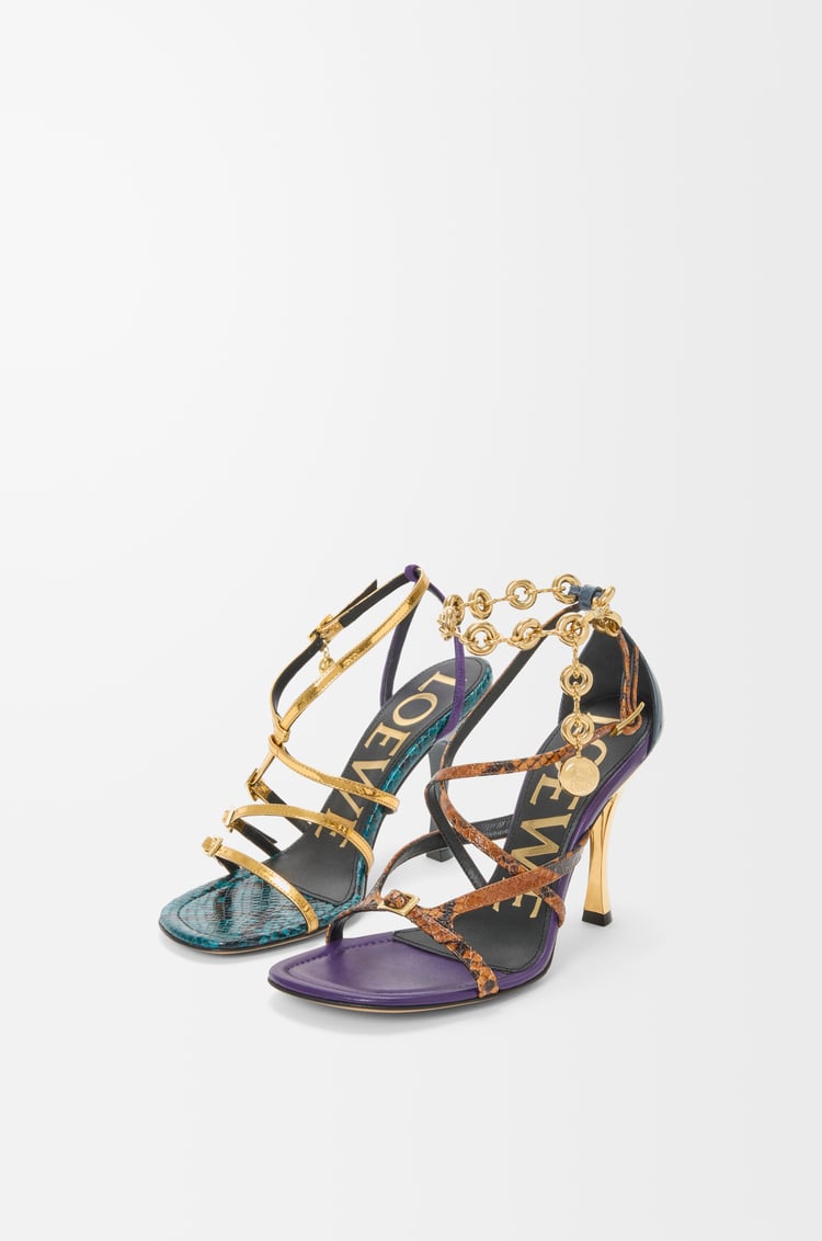 LOEWE New Comic sandal in mixed leather Gold/Multicolor