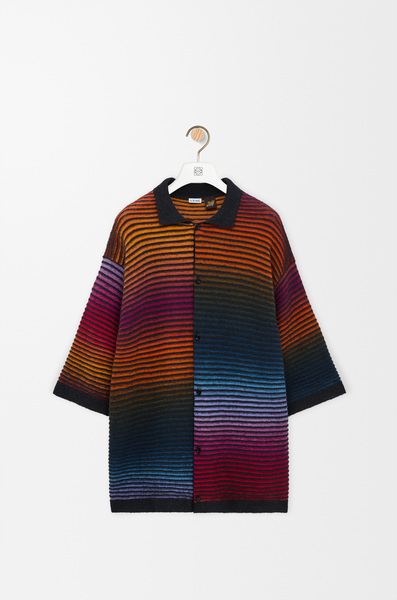 LOEWE Camisa de manga corta en mezcla de algodón Multicolor/Negro
