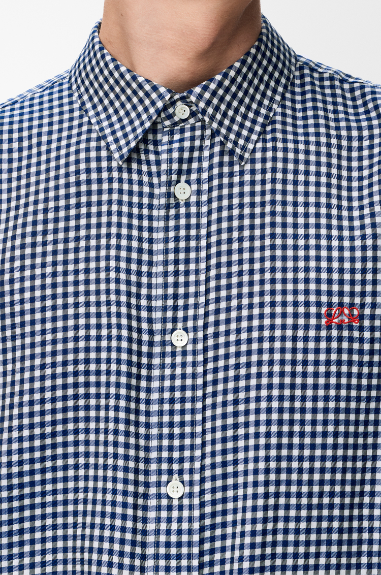 LOEWE Shirt in silk Blue/White