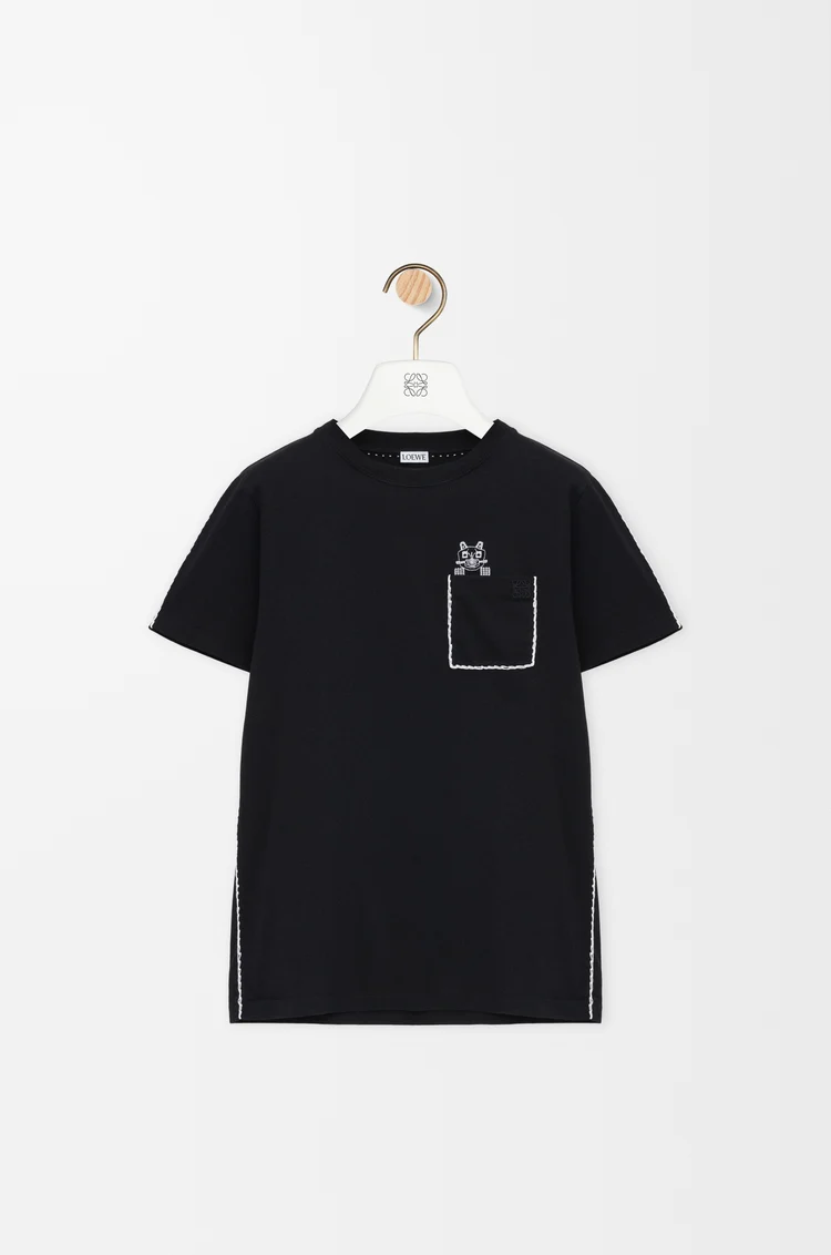 LOEWE Camiseta de corte regular en algodón Negro