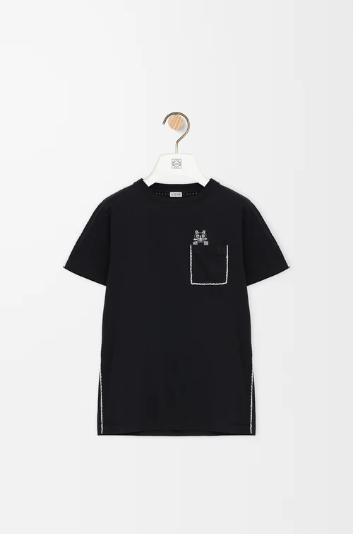 LOEWE Camiseta de corte regular en algodón Negro