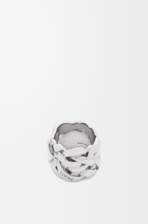 LOEWE Nest ring in sterling silver and enamel Silver/White