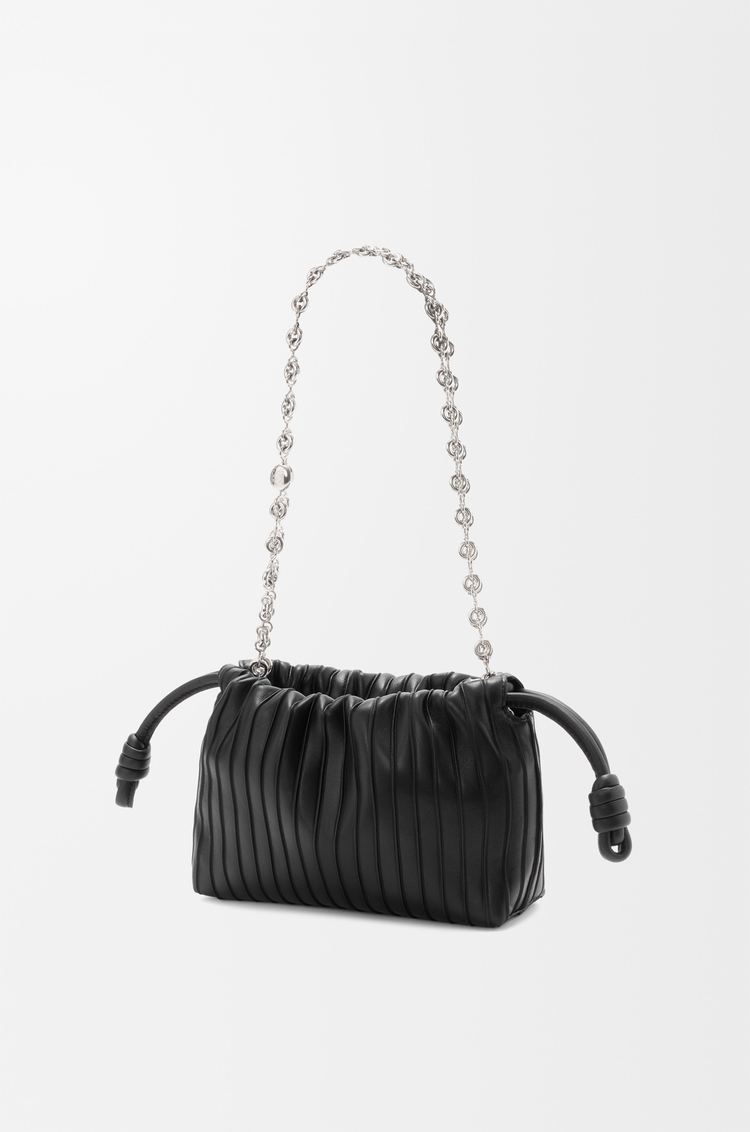 LOEWE 미니 플라멩코 플리츠 펄스 - 나파 램스킨 블랙
