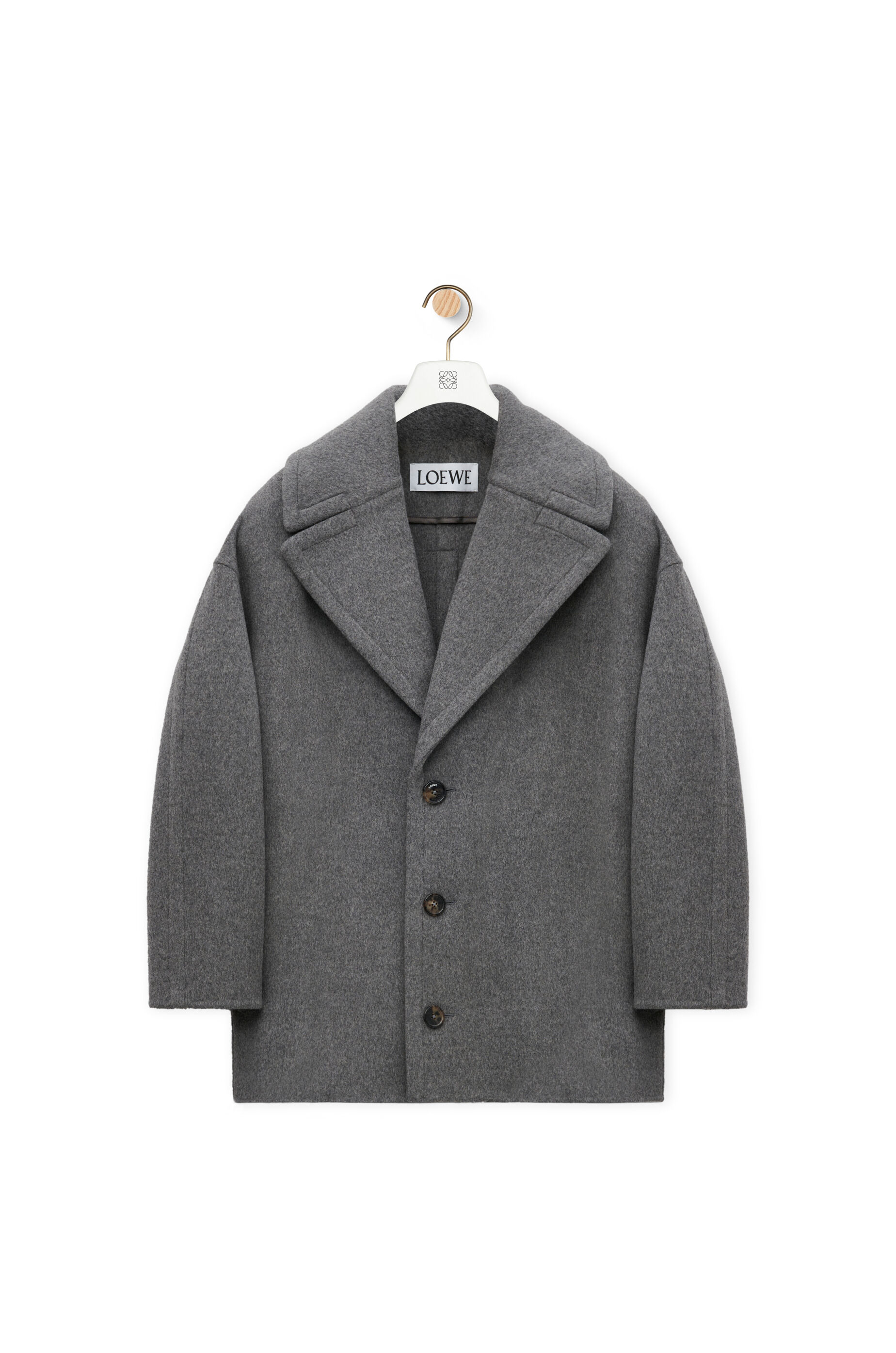 Short coat in wool Grey Melange LOEWE
