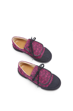 LOEWE Flap sneaker in Anagram jacquard and calfskin Neon Pink/Deep Navy plp_rd