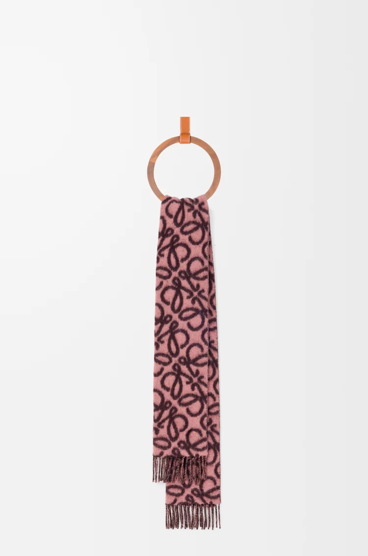 LOEWE アナグラム スカーフ（アルパカ&ウールブレンド） コーヒー/マホガニー