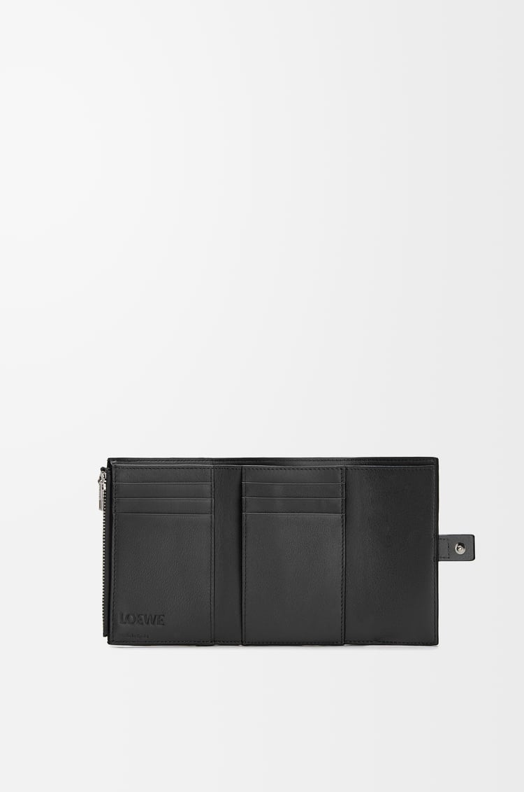 LOEWE 柔軟粒面小牛皮小型直式錢包 黑色
