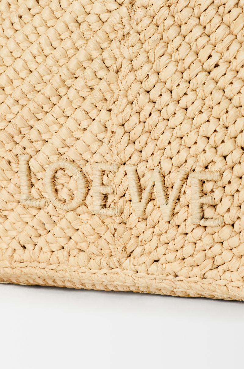 LOEWE Cala mini bag in classic calfskin and raffia Natural/Black