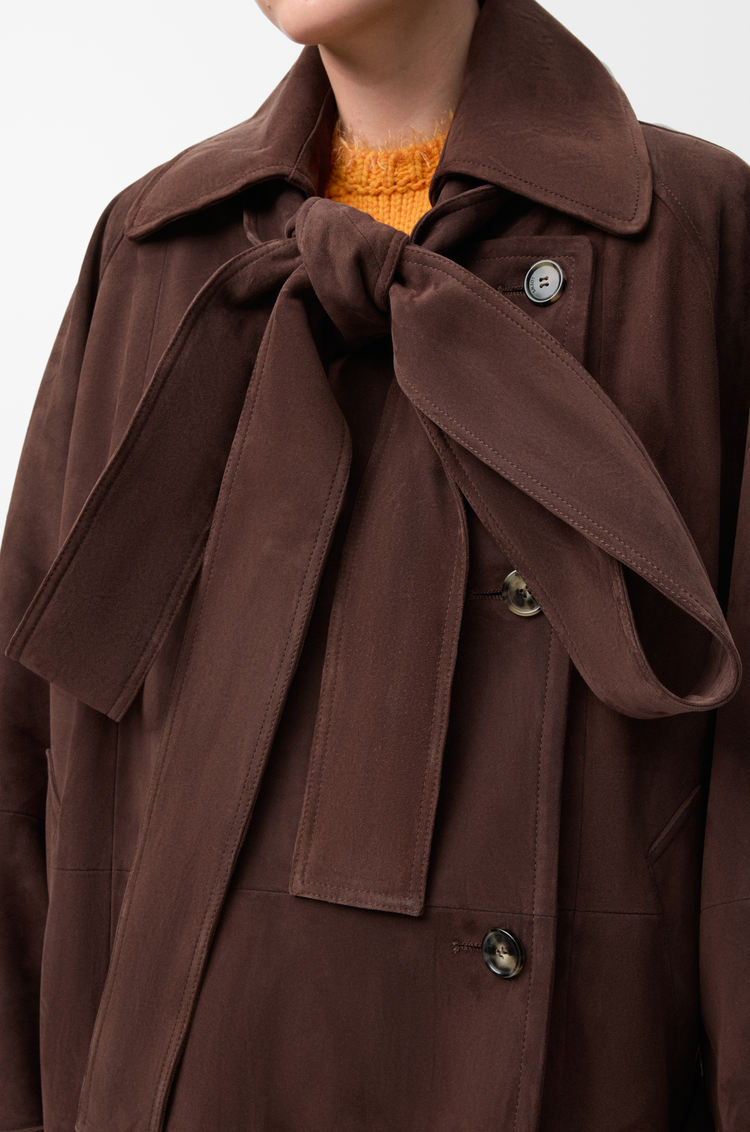 LOEWE Bow jacket in suede goatskin 棕色