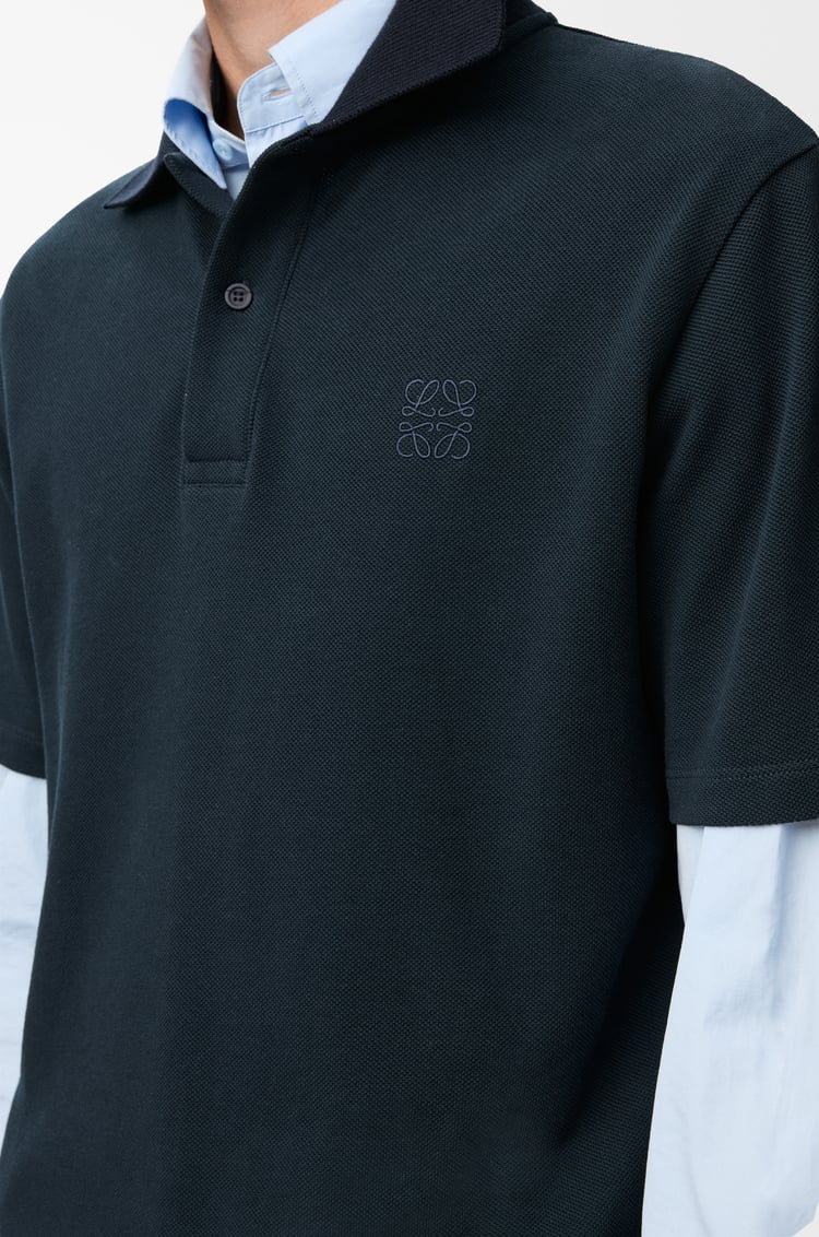 LOEWE Polo in cotton Navy Blue