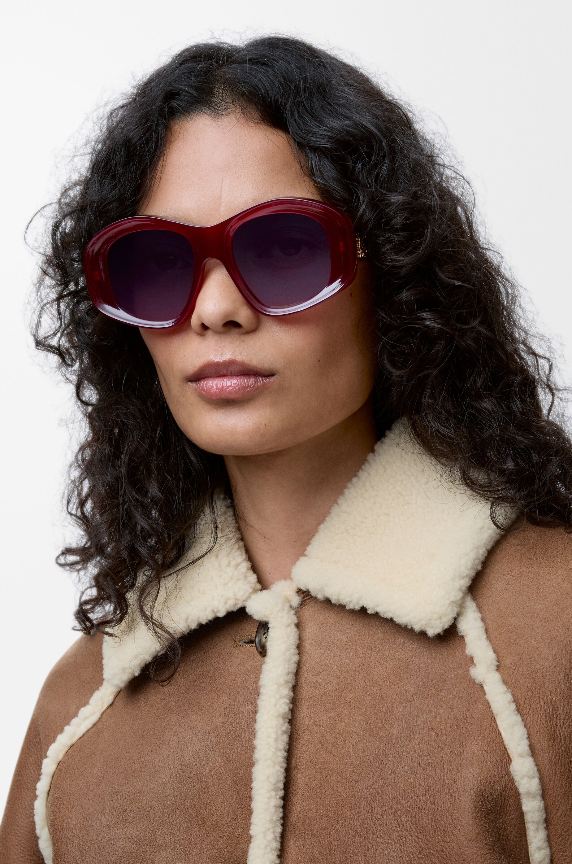 Beveled Pentagon sunglasses Red - LOEWE