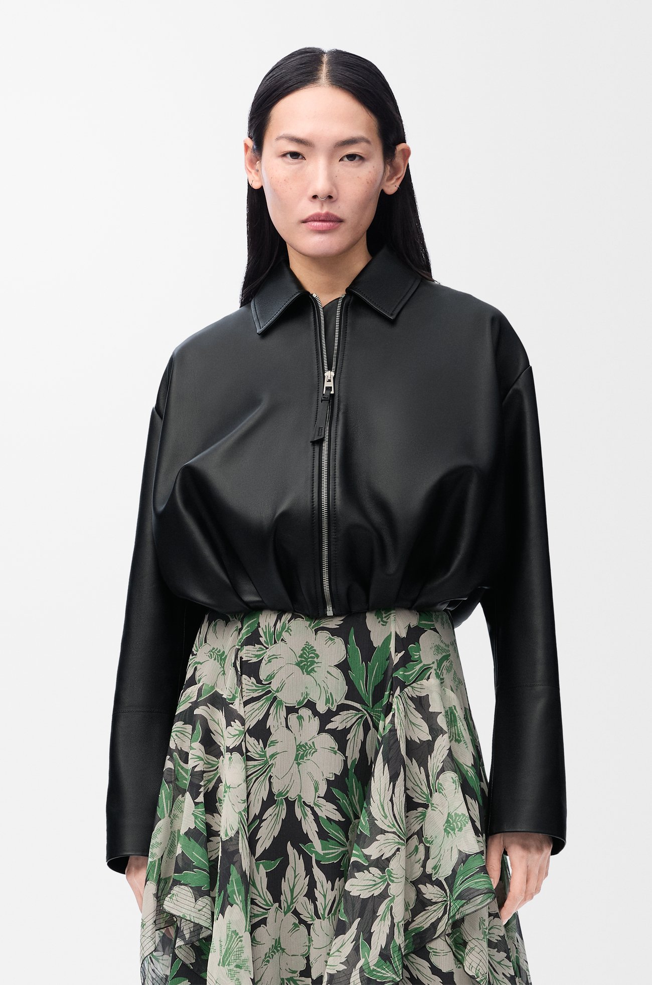 LOEWE Draped jacket in nappa lambskin Black plp_rd