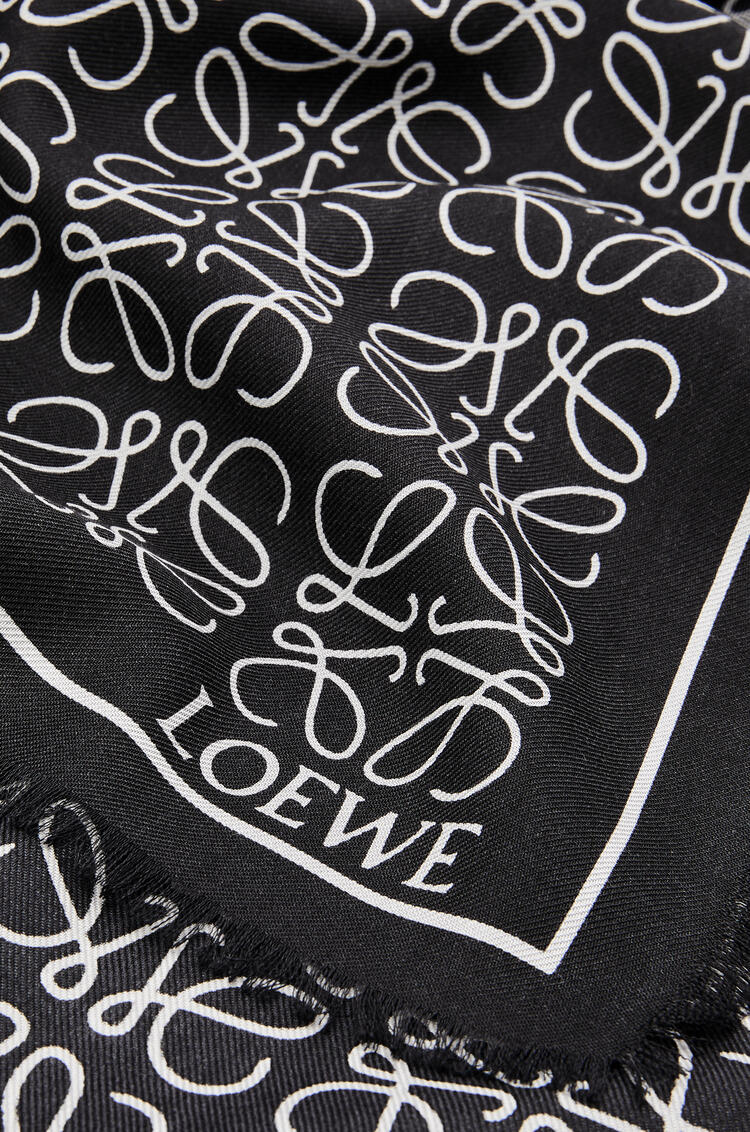 LOEWE Anagram scarf in wool and silk Black/Black