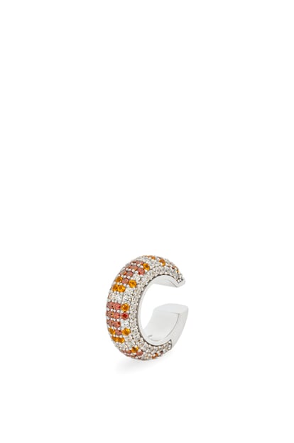 LOEWE Pavé ear cuff in sterling silver and crystals Silver/Brown plp_rd