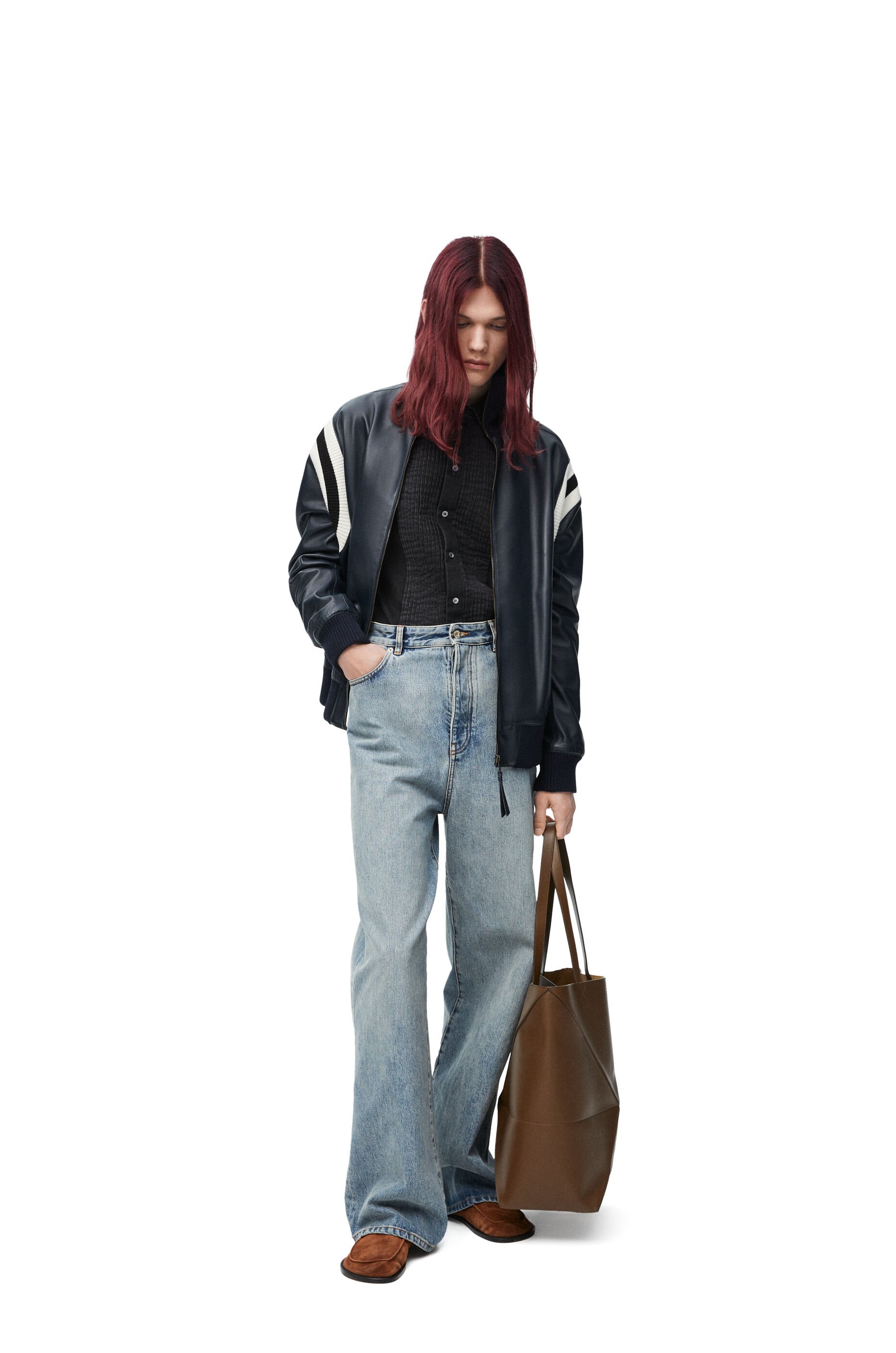 Bomber jacket in nappa lambskin Dark Navy LOEWE