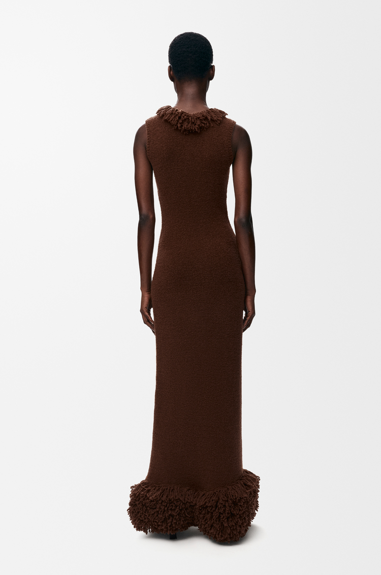 LOEWE Vestido en mezcla de lana Marrón