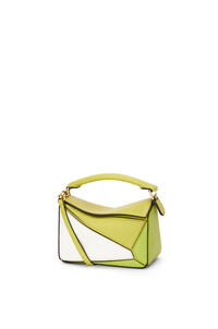LOEWE パズルバッグ ミニ  (クラシックカーフ) Lime Yellow/White pdp_rd