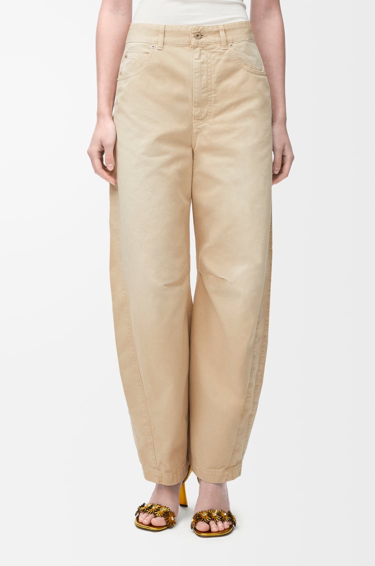 LOEWE Pantalón barrel en algodón Beige Claro