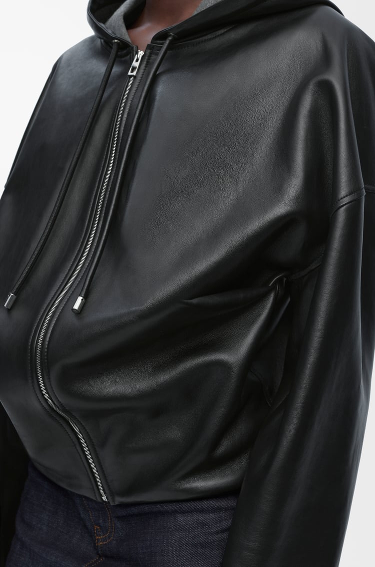 LOEWE Sudadera drapeada con capucha en napa Negro