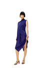 LOEWE Asymmetric draped dress in polyamide Space Blue pdp_rd
