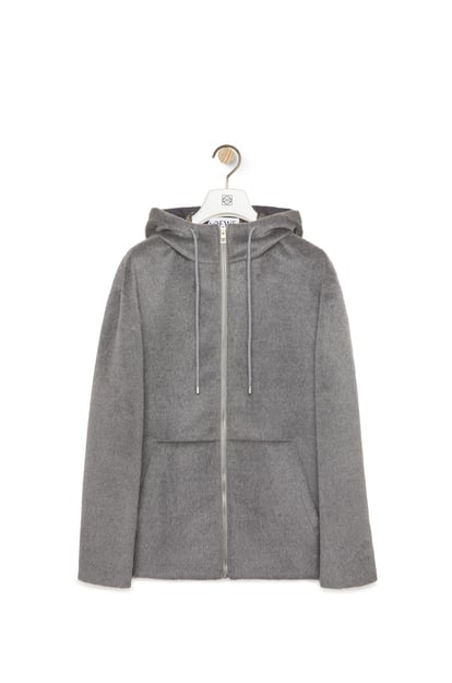 LOEWE Hooded jacket in lama and wool Grey Melange plp_rd