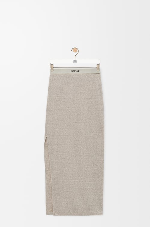 LOEWE Falda en algodón y lana Beige Jaspeado