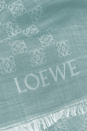 LOEWE Anagram scarf in wool and silk Grey Blue plp_rd