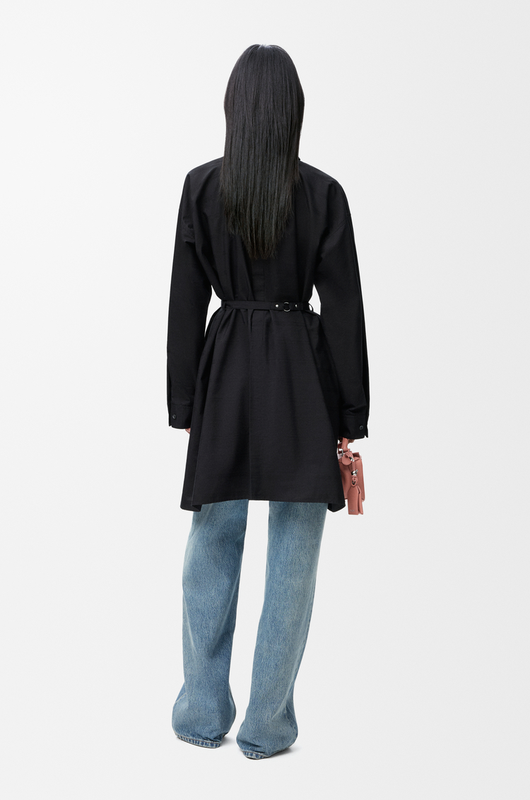 LOEWE Shirt dress in silk and cotton Black