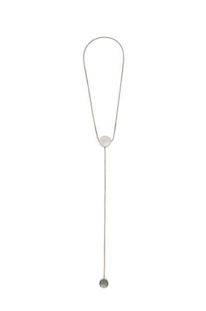 LOEWE Anagram Pebble necklace in sterling silver and zebra jasper 銀色/綠色 plp_rd