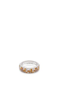 LOEWE Thin Pavé ring in sterling silver and crystals Silver/Brown
