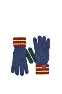 LOEWE Stripe gloves in wool Green/Blue/Burgundy pdp_rd