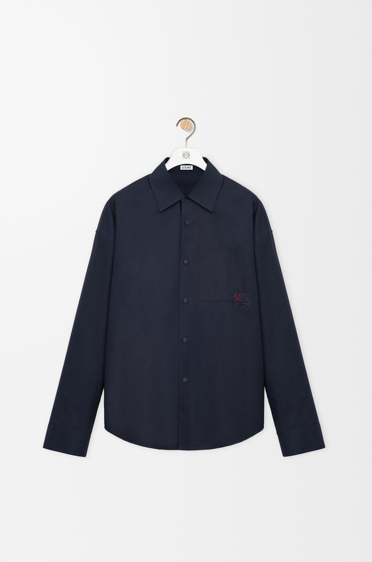 LOEWE Camisa en algodón Azul Marino Oscuro