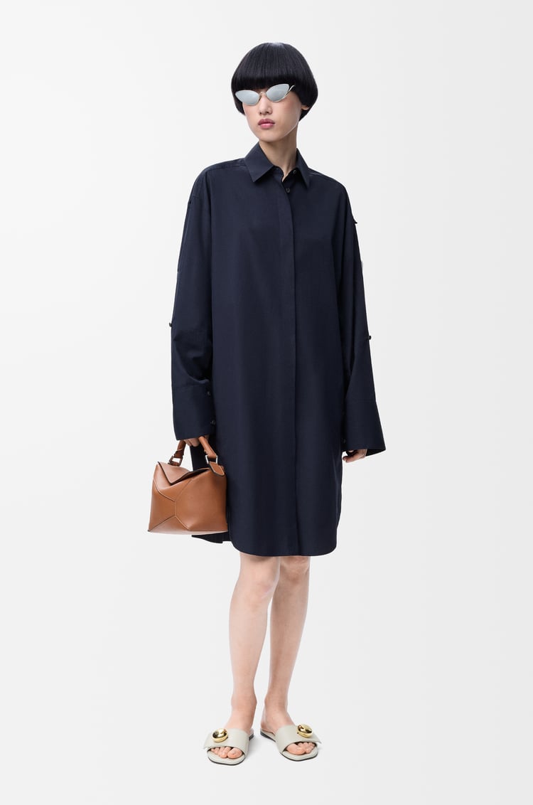 LOEWE Shirt dress in cotton Navy Blue