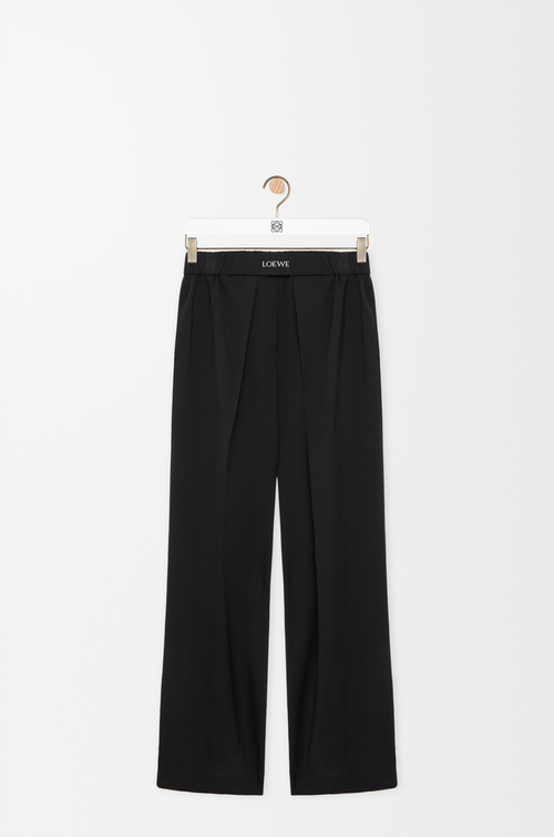 LOEWE 羊毛弹性长裤 黑色