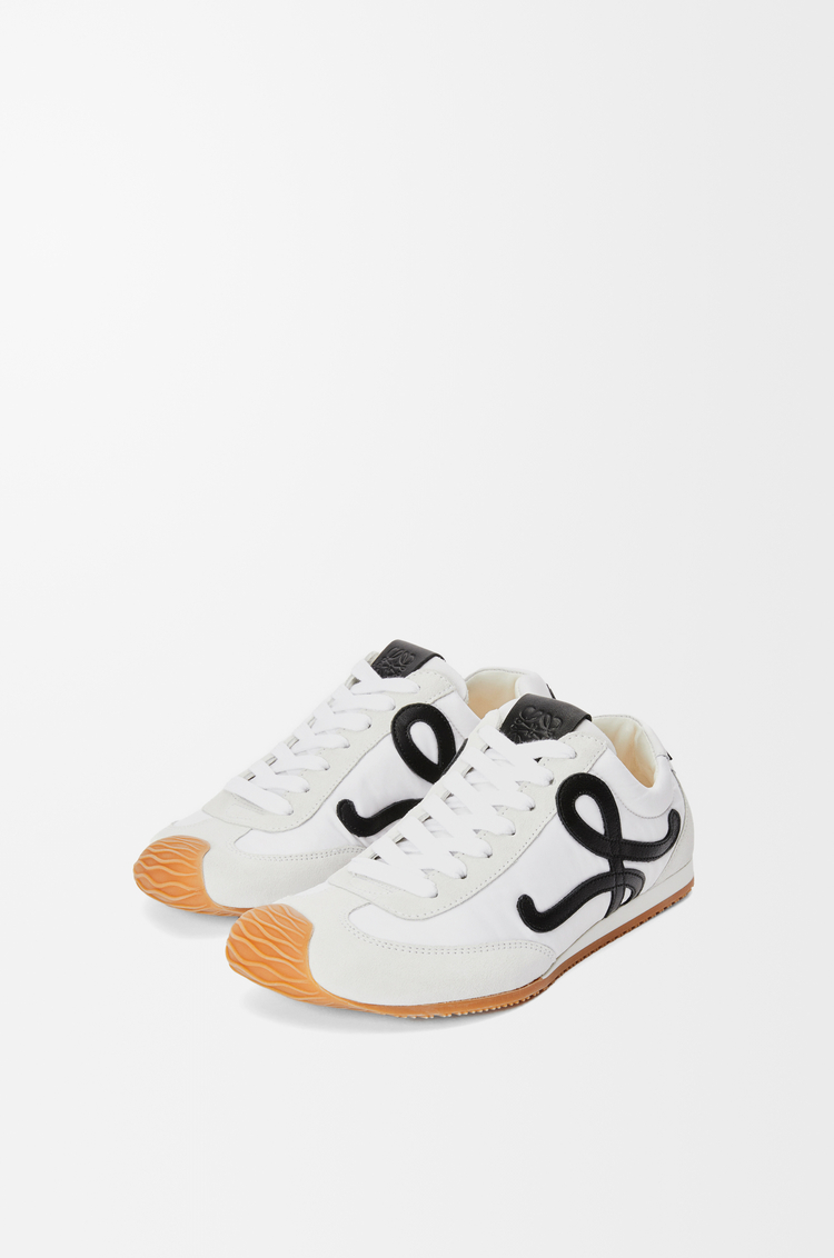 LOEWE Ballet Runner 2.0 in nylon and calfskin White/Black