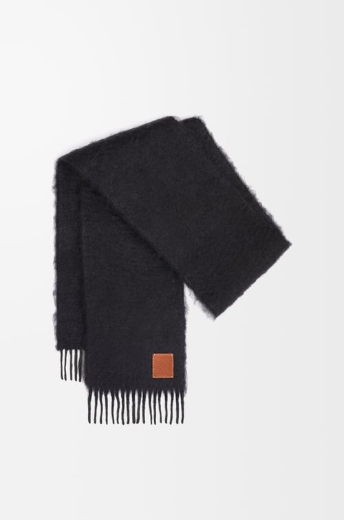 LOEWE Scarf in mohair and wool Black plp_rd