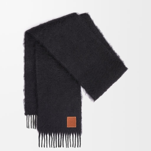LOEWE Anagram Wool Mohair Scarf Black Women\'s e59979g Anagram mohair and wool-blend scarf in black - Loewe | Mytheresa main image 2