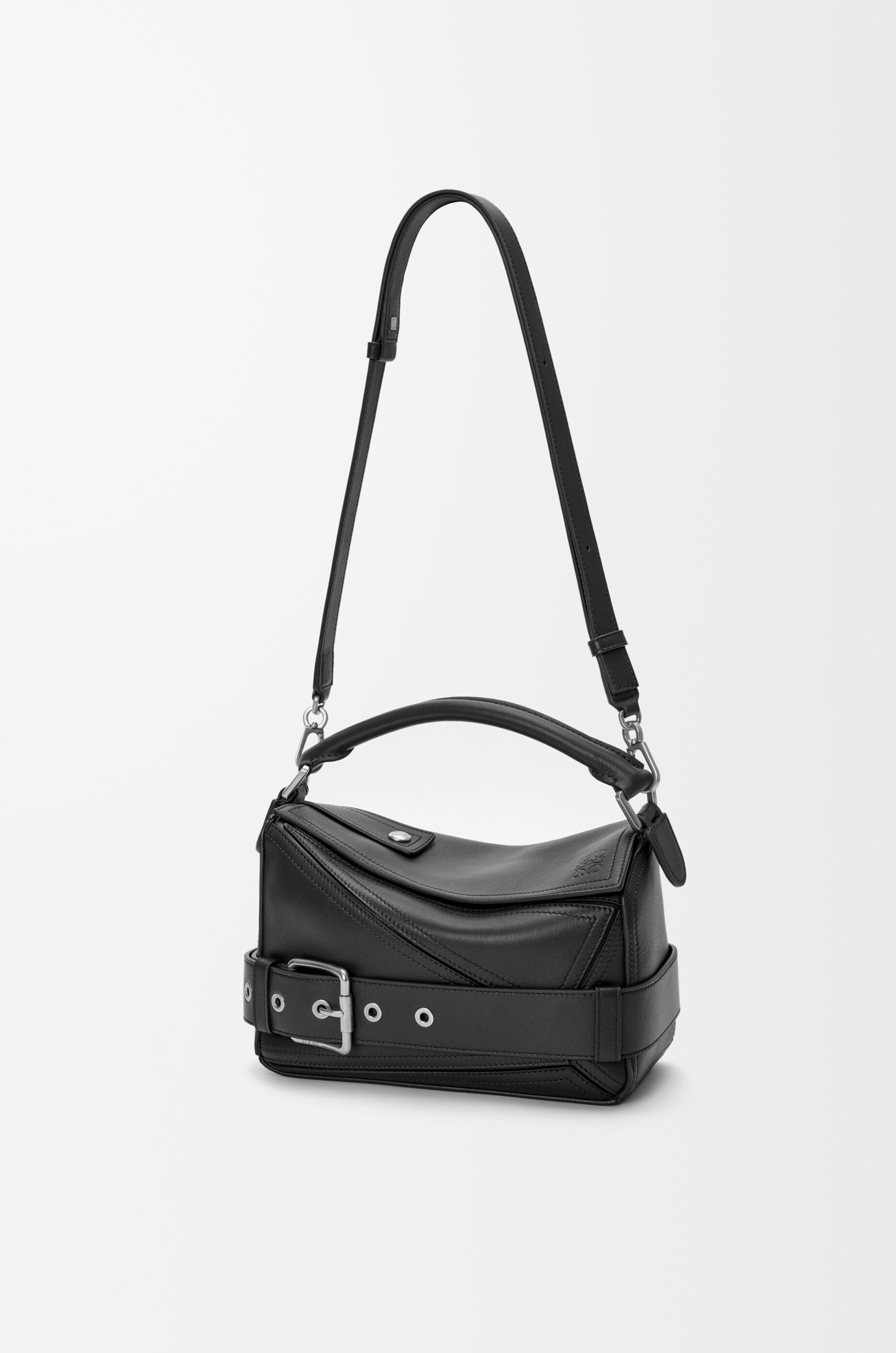Small Puzzle Biker bag in shiny calfskin Black - LOEWE