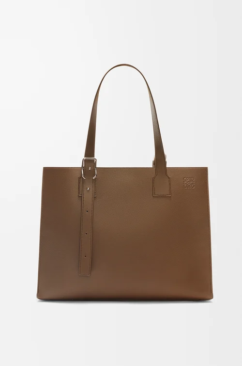 LOEWE Buckle horizontal tote in classic calfskin Umber