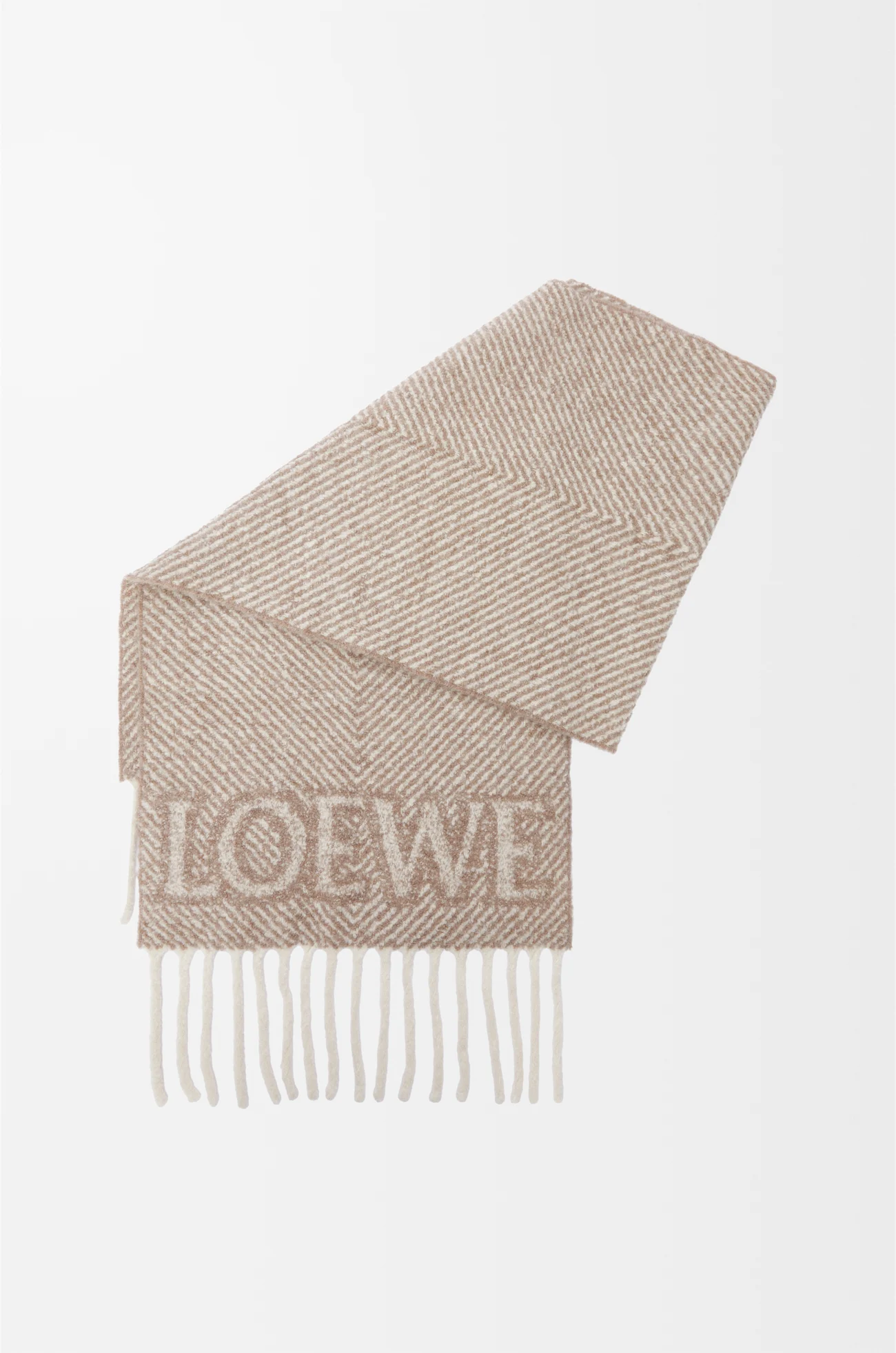 LOEWE LOEWE scarf in alpaca and wool blend Beige/Ecru